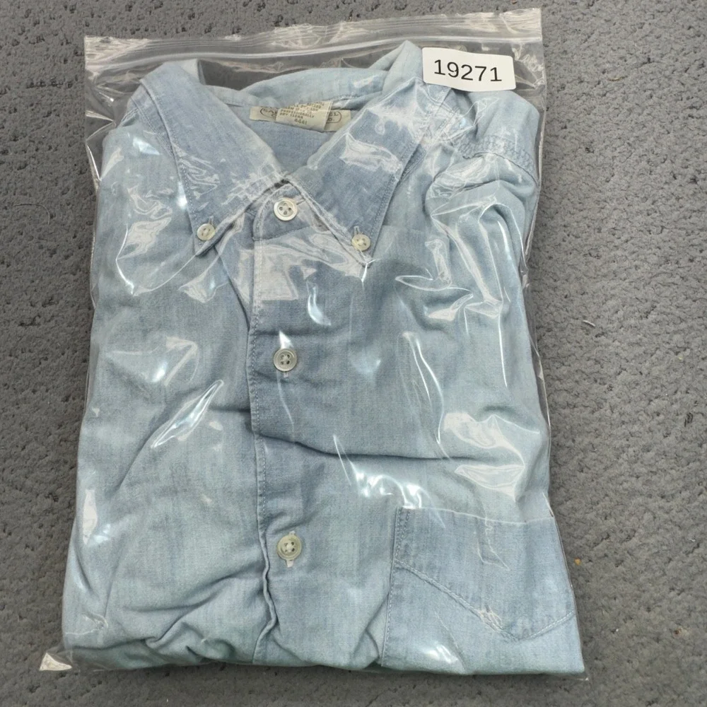 Banana Republic Safari Mens Large Blue Chambray Denim Safari Travel Casual